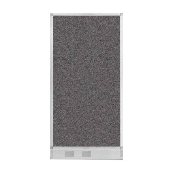 Versare Hush Panel Configurable Cubicle Partition 3' x 6' Charcoal Gray Fabric w/ Cable Channel 1856307 - main
